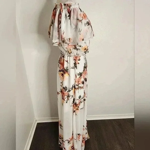 White House Black Market Off-the-Shoulder Floral Maxi Dress size S - Picture 14 of 16